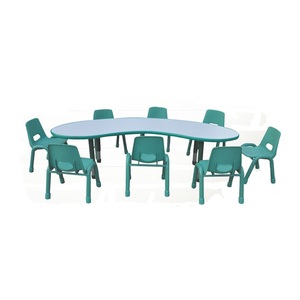 Di alta qualità di scuola materna di plastica tavolo e sedia set bambini di stile luna scrivania e sedia di scuola set di mobili per la vendita - Product Image 1