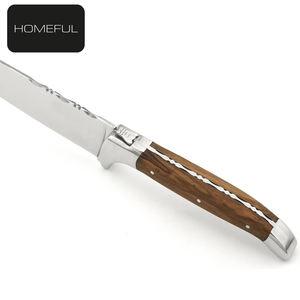 Couteau de cuisine <span class=keywords><strong>Laguiole</strong></span> incurvé en acier inoxydable de haute qualité et de grande valeur avec logo personnalisé, sabre à champagne avec manche en bois d'olivier - Product Image 2