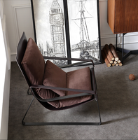Canapé de salon au design nordique moderne, fauteuil de détente, fauteuil inclinable simple, fauteuil lounge en cuir véritable, chaise longue en cuir véritable, 2 ans