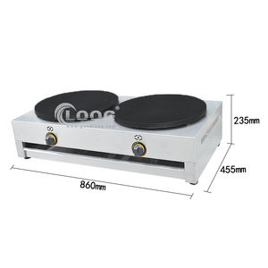 Machine à crêpes industrielle à <span class=keywords><strong>gaz</strong></span> GPL en fonte, modèle commercial, <span class=keywords><strong>double</strong></span> plaque, prix - Product Image 2