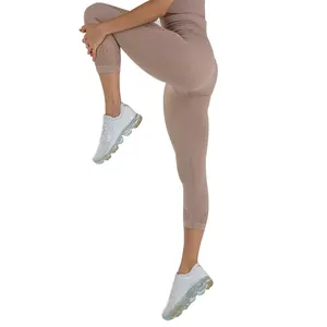 100 Biologische Broek Custom Vrouwelijke Sport Gym Yoga Wear Leggings Voor Vrouwen Capri Yoga Broek