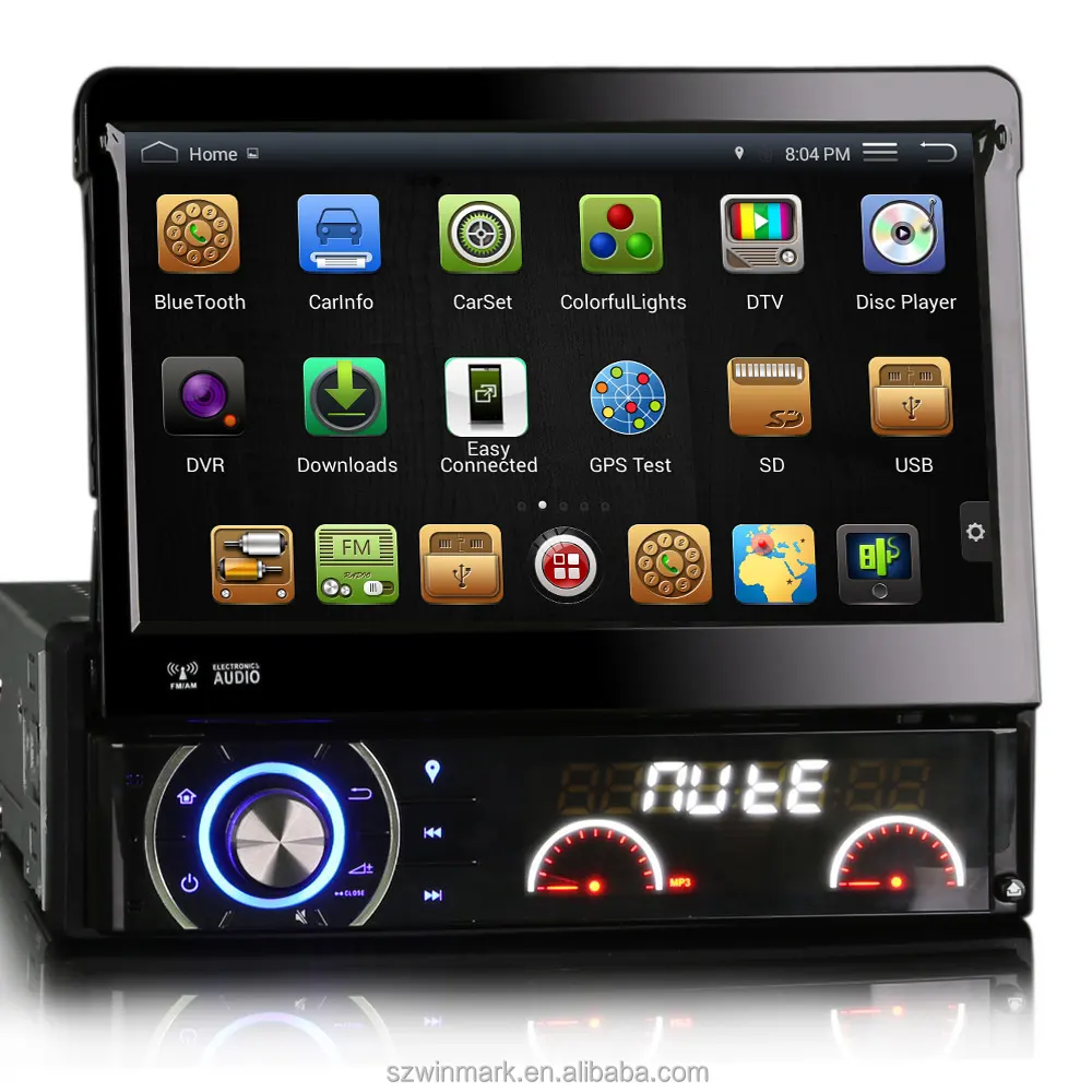 על מכירה המנדלה android4.4 quad-core RK 7 אינץ נגן DVD לרכב 1din האוניברסלי עם מובנה WiFi, כפתור אור 7 צבעים, ראי קישור, OBD