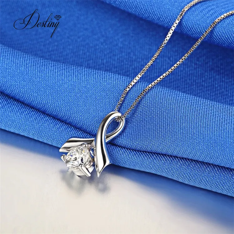 Destiny mücevherat moda büyüleyici kolye kadınlar için 18k altın kaplama takı sevgililer hediye en ince kristaller