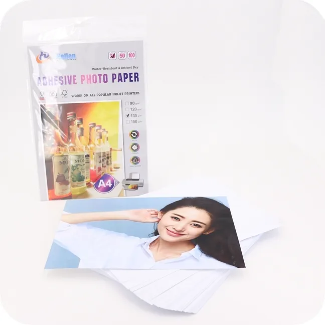 115g 135g 150g selbst adhesive glossy papier aufkleber inkjet wasserdichte foto papier glänzend inkjet klebstoff foto papier