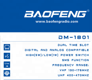 2018 Baofeng новый передатчик DMR <span class=keywords><strong>DM</strong></span>-1801