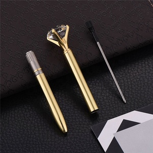 Bolígrafo de cristal para chica, Material de Metal con diamantes grandes de 19 quilates, bolígrafos Escolares Kawaii, novedad - Product Image 5