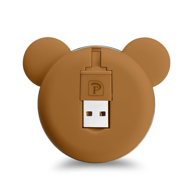 Медведь 2 в 1 Выдвижной мобильного телефона Тип C-USB кабель для передачи данных