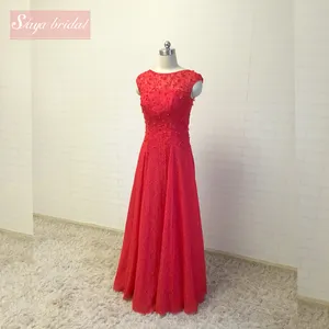 Robe de bal en dentelle rouge longue, tenue de mariée et de soirée, bon marché, avec fermeture éclair, à taille personnalisée, nouvelle collection