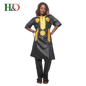 H & D Vente Chaude 2018 Style Haute Qualité Bazin Broderie Conception Robes Patrons de vêtements Africains Pour Les Femmes - Product Image 3