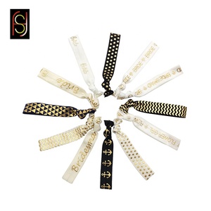 Wholesale Custom logo Printed <strong>Knotted</strong> <strong>Elastic</strong> <strong>Hair</strong> <strong>Ties</strong>