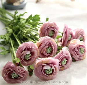 FCR2001 Decoratie Hing Kwaliteit Enkele Zijde Kunstmatige Ranunculus Rose Bloemen