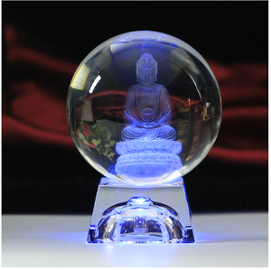 Budista 3d bola de cristal interior mirada Buda Shakyamuni Buda regalo de la decoración - Product Image 3