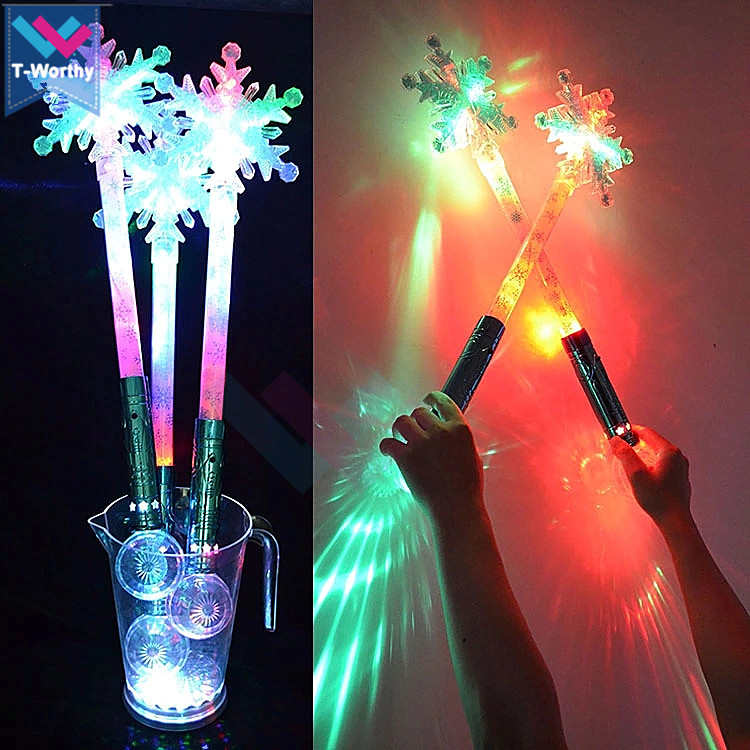 Bâton de flocons de neige LED, jouet, baguette magique, pour illuminer, prix d'usine, noël