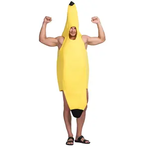 Wholesale jj cocomelon mascot costume-Wholesale funny fruit banana cosplay jumpsuit for adult Halloween carnival costume adults men mascot costumes