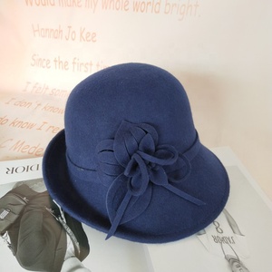 Sombrero de <span class=keywords><strong>lana</strong></span> con lazo para mujer, sombrero de <span class=keywords><strong>lana</strong></span> con lazo, Estilo Vintage, para iglesia, invierno, 100% - Product Image 6