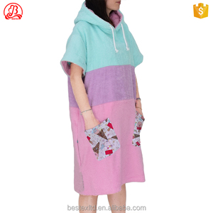 Changeur de combinaison de natation 100% coton éponge <span class=keywords><strong>poncho</strong></span> de surf à capuche adulte - Product Image 2