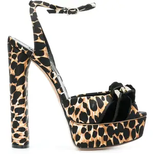 WETKISS OEM Custom Schuhe Große Größe Super Hohe Partei Sandalen Block Ferse Plattform Sandalen Leopard High Heel Frauen Sandalen Sommer