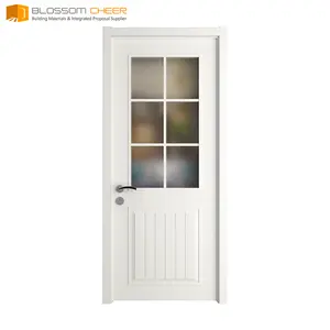 Targeted design provided Chinese import half glass interior wood doors