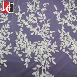 HC-4171 Hechun Bigger factory sale embroidery leaf lace fabric for indian