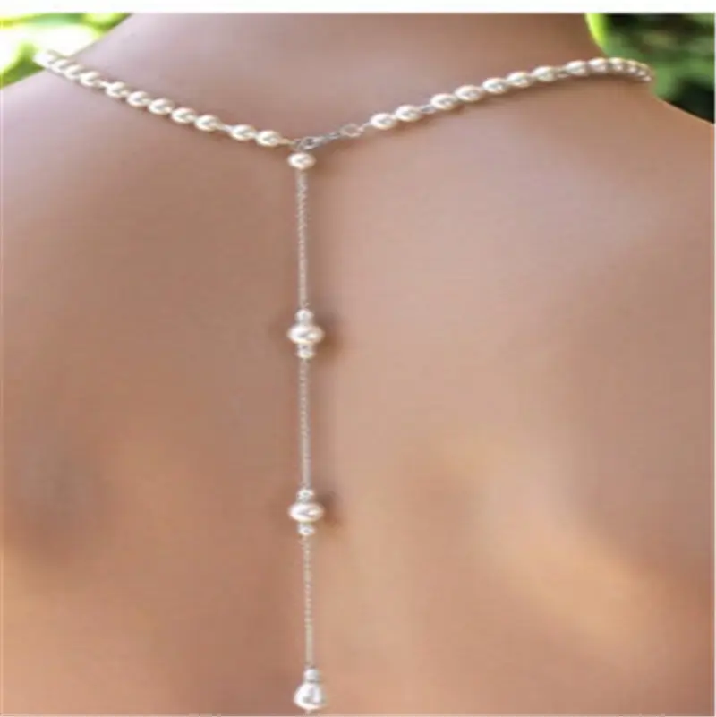 2019 New Fashion Sexy Long Chain Bridal Women Jewelry Backdrop Necklace Y Necklace Body Jewellery Clothing Accessories