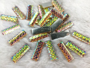 8x24mm Long <strong>Strip</strong> Crow's Feet <strong>Resin</strong> Beads Glue on Wedding Dress Flatback Stone Glue on Shoes Upper As Decoration Hot Selling - Product Image 2