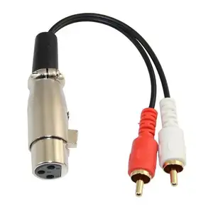 Linkacc-RP89 Premium RVSV XLR 3 P Perempuan untuk 2 RCA Male Jack Speaker Audio Splitter Kabel