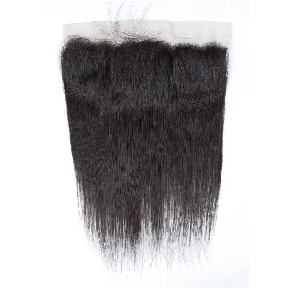 Delgada 13x4 indio cabello Natural malayo brasileño sedoso onda recta visón completa frontales de encaje