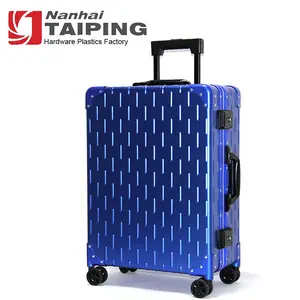 Blue Industrial Aluminum Trolley Maleta De Case Hardshell Suitcase With 4 Wheels