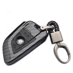 Housse de protection pour clé de voiture en silicone carbone ABS pour <span class=keywords><strong>BMW</strong></span> X1 X5 X6 F15 F16 F48 <span class=keywords><strong>BMW</strong></span> Série <span class=keywords><strong>1</strong></span> / 2, étui de protection pour clés, chaîne FOB - Product Image 1