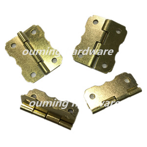 Bisagra de metal chapada en latón para caja de madera, bisagra de 180 grados, proveedor Yiwu