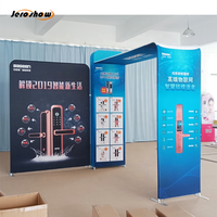 Stand de salon modulaire en tissu tendu en aluminium, écologique, pliable, installation facile, impression par sublimation, 3x3m