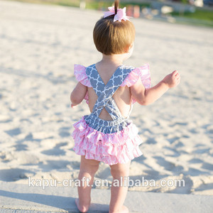 Vente en gros <span class=keywords><strong>la</strong></span> mode vêtements pour bébés ébouriffé bébé barboteuses, bulle. barboteuse de bébé - Product Image 1