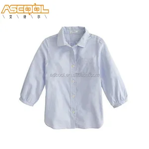 Fabriek Directe Verkoop Schooluniform Meisjes Klassieke Point-Kraag Shirts