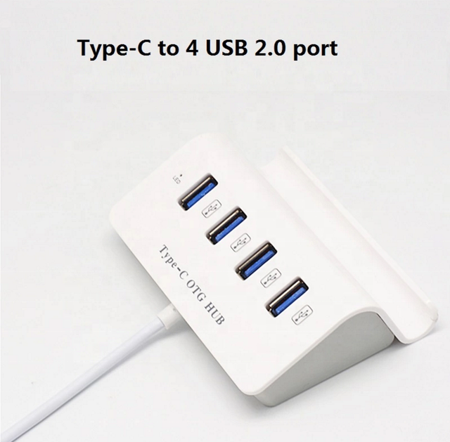 New Design 4 Port USB 2.0 HUB Type C with Mobile Phone Dock