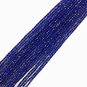 2mm 3mm 4mm Natural Grade 3A Round Brilliant Cut Shiny Lapis Lazuli Beads Natural Lapis Lazuli Faceted Loose Beads