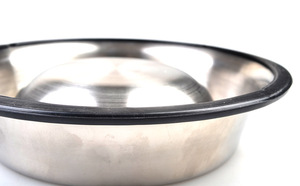 Acero inoxidable <span class=keywords><strong>Cocker</strong></span> perro con alfombra antideslizante Acero inoxidable plato del perro pet Bowl de acero - Product Image 4
