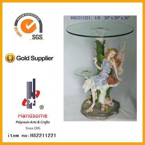 Sublimazione resina in piedi di vetro tavola rotonda artigianale tavolo da <span class=keywords><strong>caffè</strong></span> Anime animale scultura modelli di pittura artigianato decorativo - Product Image 3