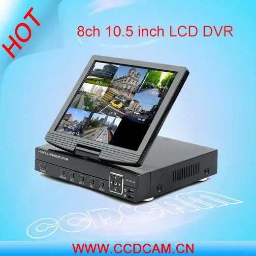 Tela hd digital 8 canais, sozinho dvr com monitor lcd