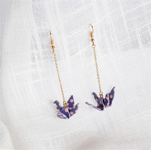 Mode frauen Neue Schmuck <span class=keywords><strong>Origami</strong></span> Serie Papier Kran Baumeln Ohrringe - Product Image 6