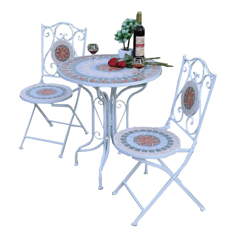 Mosaico Tavolo Da Giardino Modello di Cemento All'aperto Tavoli e Sedie Mosaice Mobili Da Giardino