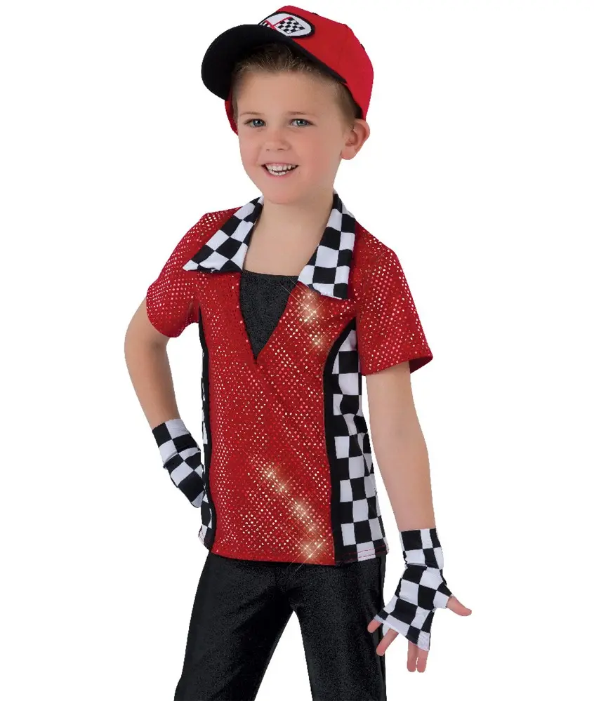 2017 New red boy's sequin race driver wear,jazz dance,kids dance costumes ,jazz costumeJazz&Latin-006