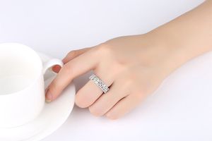 925 Silver Plating Rhinestone Single Line <strong>Stretch</strong> Wedding <strong>Ring</strong> for Women - Product Image 6