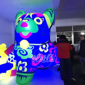 Traje inflável para caminhada, fantasia de cachorro com 12 estampas de desenhos animados chineses para decoração de eventos