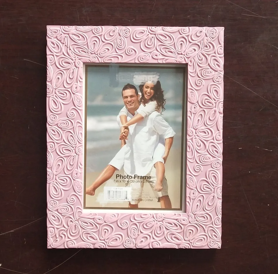 Fashion hot sale custom size pink love plastic picture photo frame