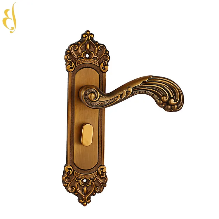 Poignée de traction à long levier de verrouillage de porte, design antique, entrée double face de style américain