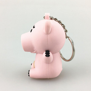 Personnalisable Mignon Dessin Animé Cochon Porte-clés Jouet 3D Vinyle PVC Souple Souvenir Promotionnel Mousqueton Porte-clés - Product Image 5