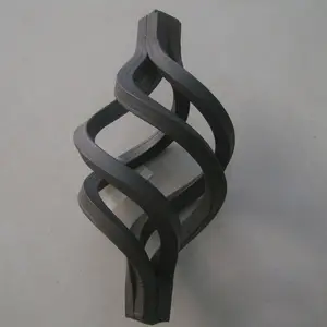 ornamental wrought iron spiral elements of solid bar hot forged components for gate fence