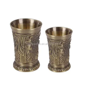 Vaso de chupito de Metal de recuerdo personalizado de faraón de Egipto para decoración, vaso de cristal de chupito egipcio, recuerdos de Egipto