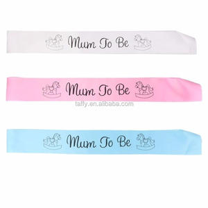 Boy Girl Party Decoration pink Blue White <strong>Mum</strong> <strong>to</strong> <strong>Be</strong> Sash Baby Shower Party Decoration Supplies - Product Image 1