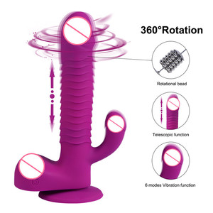 <span class=keywords><strong>Vibratore</strong></span> a Forma di <span class=keywords><strong>Pene</strong></span> con Rotazione a 360 Gradi, Ricaricabile USB, Telecomando, Dildo Telescopico - Product Image 2